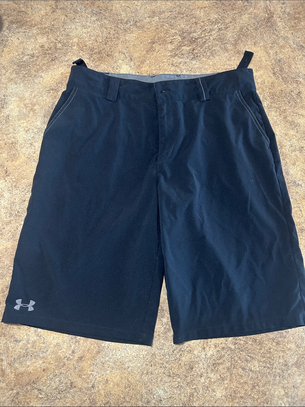 Under Armour Black Athletic Tech Shorts with Logo
